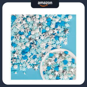 B0F293NZ8Y.jpg Edible Snowflake Sprinkles Mix for Winter Party Desserts