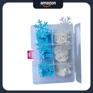 B0B14XDGLM.jpg 50-Piece Edible Snowflake Cake & Cupcake Toppers for Winter