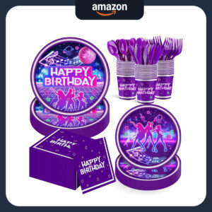 B0FR573DCV.jpg 168Pcs Kpop Birthday Party Supplies Set for 24 Guests