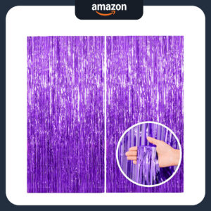 B0CDGXHS1Z.jpg Purple Foil Fringe Backdrop Curtains for KPop Party Decor