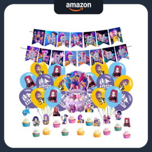 B0FRMNNMP4.jpg Demon Movie Hunters Birthday Party Decorations & Backdrop Set