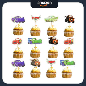 B0CZMVXSKR.jpg 24pcs Cars McQueen Cupcake Toppers for Birthday Cake Decor