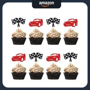 B0CLS65WRV.jpg Race Car Cupcake Toppers for Racing Theme Birthday Parties