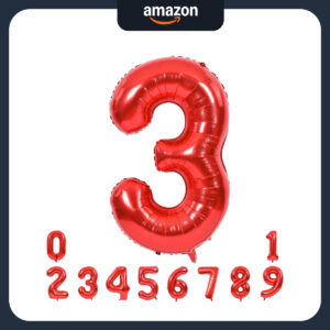 B0874SS6YV.jpg TONIFUL 40-Inch Red Number 3 Balloon for McQueen Party Decor