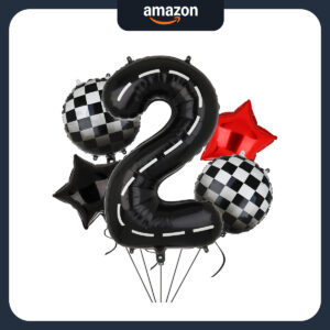 B0B5GYBJ1M.jpg Race Car 2nd Birthday Balloon Set for Two Fast Party Decor