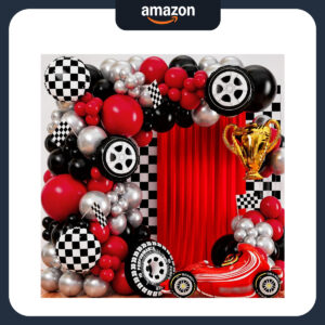 B0B6DDDZNT.jpg Race Car Balloon Arch Kit for Birthday Party Decorations