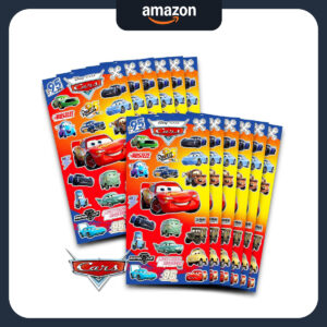 B0DHT2QK6R.jpg Disney Cars Stickers Set: 300 Party Favor Sheets for Kids