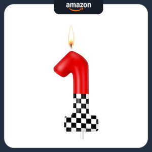 B0DNZ8MVXZ.jpg Racing Car Number 1 Birthday Candle for Race Car Theme Cakes