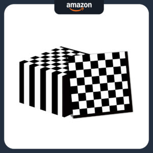 B0BVYPWYVS.jpg Checkered Flag Party Napkins for Race Car Birthday Decor