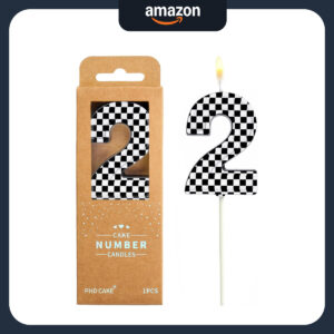B0DJVNSNKS.jpg Number 2 Racing Birthday Candle for McQueen Party Cakes