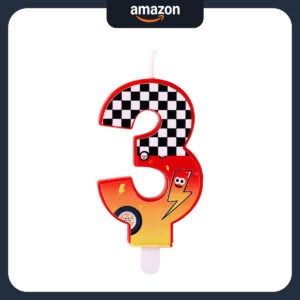 B0FCLXFGD5.jpg Racing Number 3 Birthday Candle for McQueen Theme Party Decor