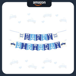 B0CZDXT4D9.jpg Little Blue Truck Birthday Decorations: 17Pcs Party Banner Set