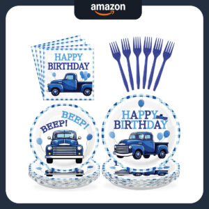 B0FVLHLLGQ.jpg Little Blue Truck Birthday Party Tableware Set for 24 Guests