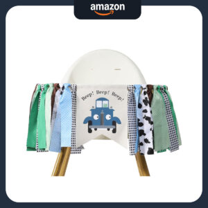 B0CL9DN5BG.jpg Blue Truck 1st Birthday High Chair Banner for Farm Theme Party