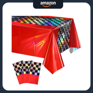 B0CWRRPPNT.jpg Iridescent Race Car Tablecloth for McQueen Birthday Parties