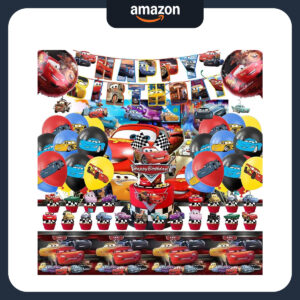 B0FND2RT68.jpg 52-Piece Cars Birthday Party Decoration Set for Kids