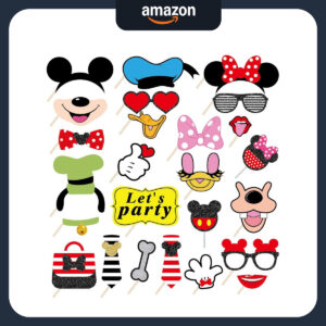 B088DG598P.jpg 25-Piece Mickey Mouse Photo Booth Props for Birthday Parties