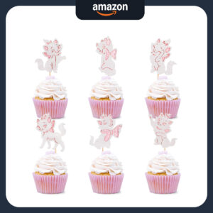 B0CM36J1VH.jpg 24-Piece Cat Cupcake Toppers for Pink Themed Party Decor