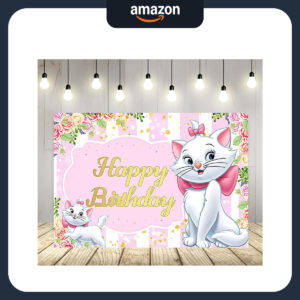 B0CQMBDGSP.jpg Pink Cat Birthday Party Backdrop 59x38in Photo Background