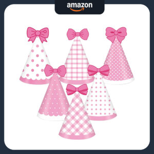B0DQV2FJNR.jpg Justforjoyful 24pcs Pink Cat Party Hats for Birthday Decor