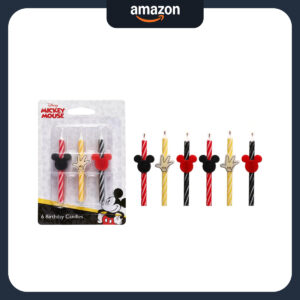 B098HC36ZQ.jpg Mickey Mouse Birthday Cake Candles - 6-Piece Party Decor Set