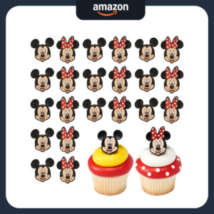 B0DK7LT31Z.jpg DecoPac Mickey and Minnie Mouse Cupcake Rings (24 Pack)