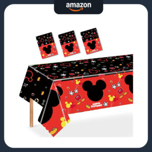B0DJF2BV3V.jpg Mickey Mouse Party Tablecloth Set - 3PCS Disposable Table Covers
