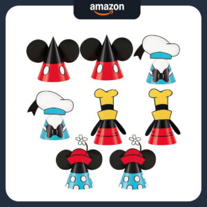 B09HJC6G3N.jpg Mickey Mouse Party Hats for Kids Birthday - 8 Pack