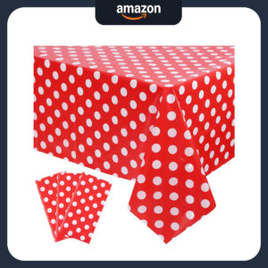B0CFDBDSRG.jpg Mickey Mouse Theme Red Polka Dot Disposable Tablecloths 3-Pack