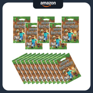 B0FQJBP8DM.jpg 30PCS Pixel Party Favor Gift Bags for Kids Minecraft Themes