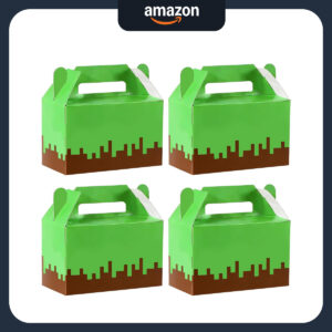 B0FK53LT84.jpg 12-Piece Pixel Mining Themed Party Favor Gift Boxes for Kids