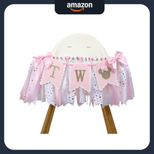 B0CXLRPT7S.jpg Minnie Mouse 2nd Birthday Highchair Banner for Party Decor