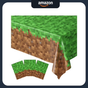 B0CDGCB6NM.jpg Blue Orchards Pixel Miner Table Cover (3-Pack) for Gamer Parties