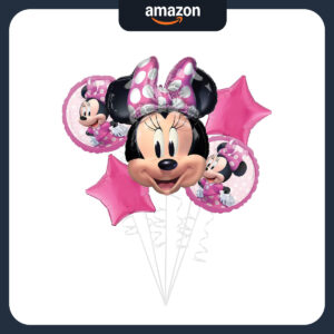 B081944Q68.jpg Minnie Forever 5-Piece Balloon Bouquet for Party Decor