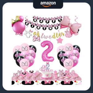 B0F4CY4BC9.jpg Minnie Mouse 2nd Birthday Party Decorations Set for Girls