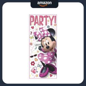 B07MVYQRYY.jpg Amscan Disney Minnie Mouse Door Poster for Party Decor 27x60