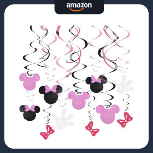 B07H313PPL.jpg Minnie Mouse Hanging Swirl Decorations for Birthday Parties