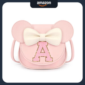 B0D6GLJXZF.jpg Minnie Mouse Toddler Purse: Personalized Letter A Gift for Girls