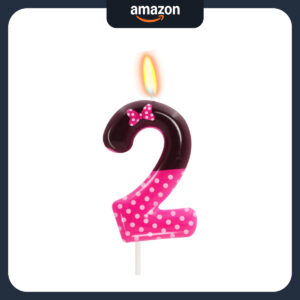 B0DDT8X7F2.jpg Minnie Mouse Number 2 Birthday Candle for Cake Decorating