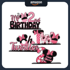 B0FD9Z5RBG.jpg Minnie Mouse 2nd Birthday Table Centerpieces (4-Piece Set)