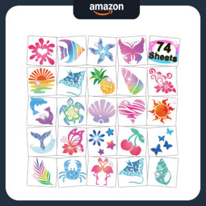 B0F1SXK93S.jpg CHARLENT Moana Glitter Temporary Tattoos for Hawaiian Party Favors