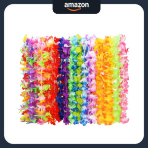 B0CR6SG9NZ.jpg 24pc Hawaiian Silk Flower Leis for Luau Party Decorations