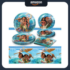 B0GM9FTM3D.jpg Moana Birthday Party Supplies: Plates, Napkins & Tablecover