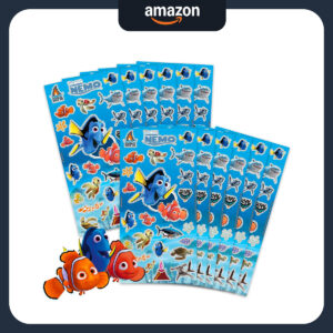 B0DBWH4BTT.jpg Finding Nemo Party Favors: 12-Pack Dory Sticker Sheets for Kids