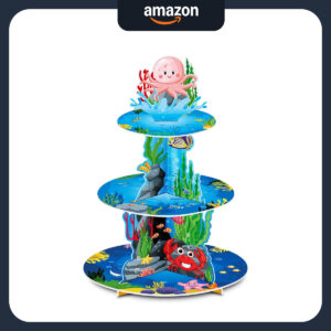 B0BZCPXG83.jpg Under The Sea 3-Tier Cupcake Stand for Ocean Themed Parties