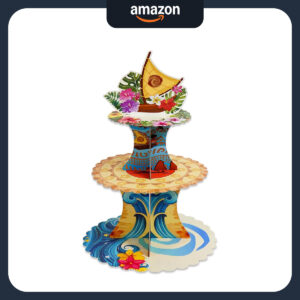 B0DPMBD97H.jpg Moana Theme 3-Tier Cupcake Stand for Tropical Birthday Parties