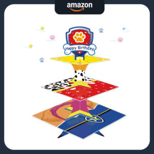 B0DBG5CYM6.jpg Paw Patrol 3-Tier Cardboard Cupcake Stand for Birthday Parties