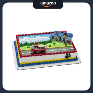B0124XD03E.jpg Paw Patrol Cake Topper Set: Marshall Fire Engine Decoration