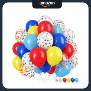 B0CRD4426H.jpg Paw Patrol Themed Party Balloons: 12-Inch Paw Print Latex Set