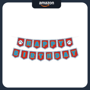B0F9LJQ91D.jpg Paw Patrol Themed Happy Birthday Banner for Kids Party Decor